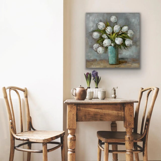 Impressionistic Floral Still Life Original Oil Painting For Sale In Atlanta - Image 6 of 10