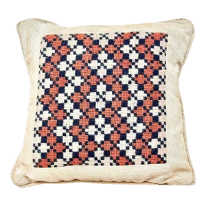 Vintage Handmade Boho Chic Needlepoint Pillow