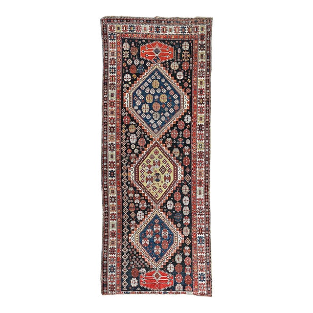 Antique Hand-Knotted Caucasian Gallery/ Runner Rug. For Sale