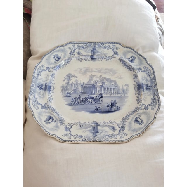 Mid 19th Century Blue and White Transferware Platter For Sale - Image 12 of 12