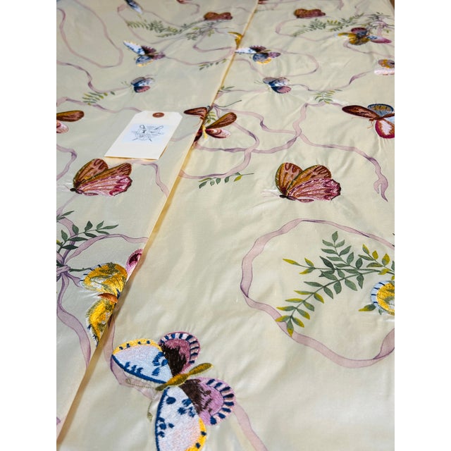 French Pierre Frey "Miss Li” Print & Embroidery– 8.5 Yards For Sale - Image 3 of 4