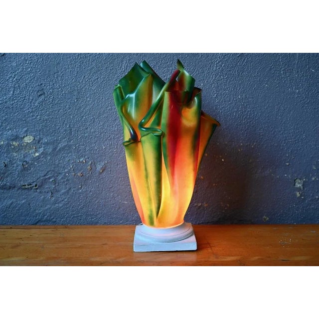 Multicolored Draped Table Lamp, 1980s For Sale - Image 9 of 13