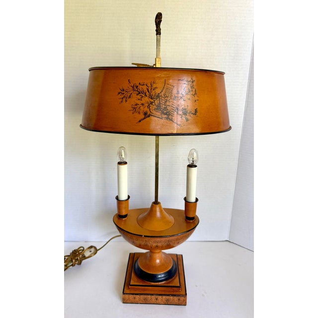 Mid 20th Century Italian Terracotta Neoclassical Tole Bouillotte Lamp For Sale - Image 12 of 13