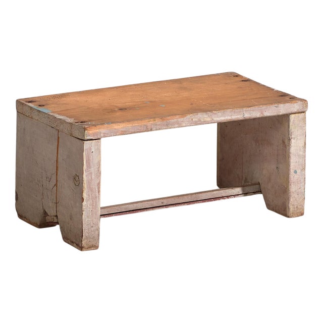 Brown Low Stool, 1920s For Sale