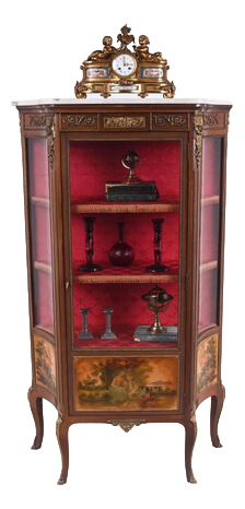 French Painted Display Cabinet from Vernis Martin, 1900s