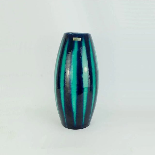 Mid-Century Model No. 248-38 Europ Line Vase in Blue and Emerald Green from Scheurich, 1950s For Sale - Image 6 of 10