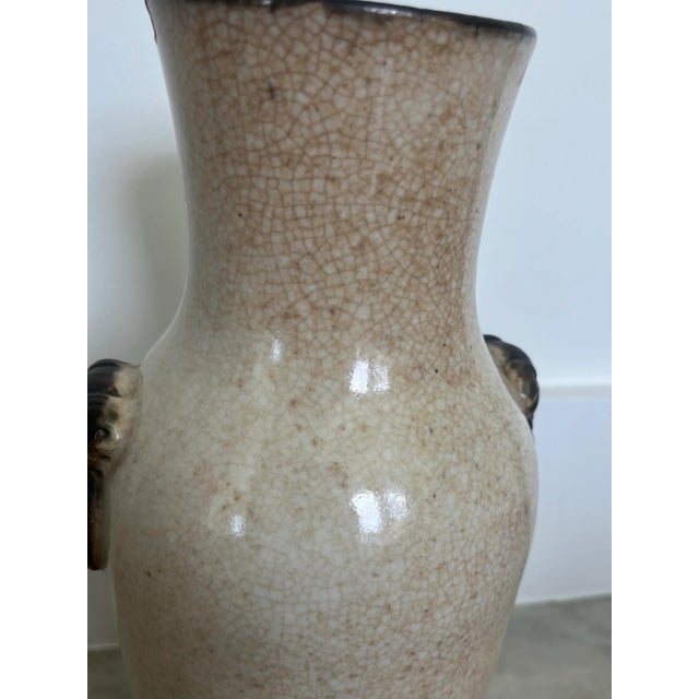 Ceramic Late 19th Century Chinese Porcelain Vase With Sculpted Fu Dog Handles, C. 1880s For Sale - Image 7 of 12