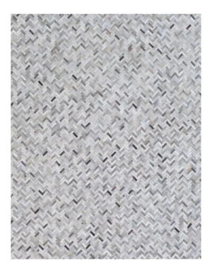 Exquisite Rugs Willoughby Patchwork Leather Silver - 5'x8'