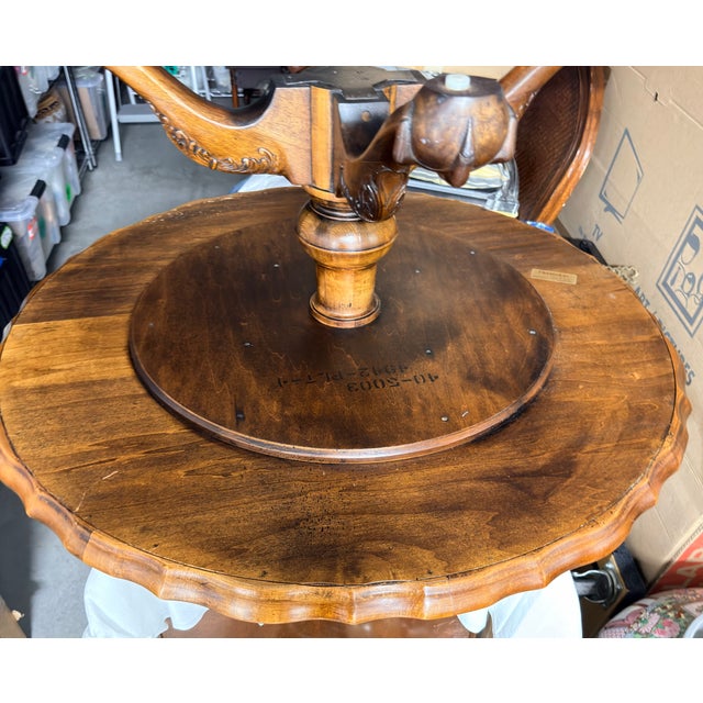 1950s Henredon Piecrust Mahogany Chippendale Style Coffee Table Claw & Ball Feet For Sale - Image 11 of 12