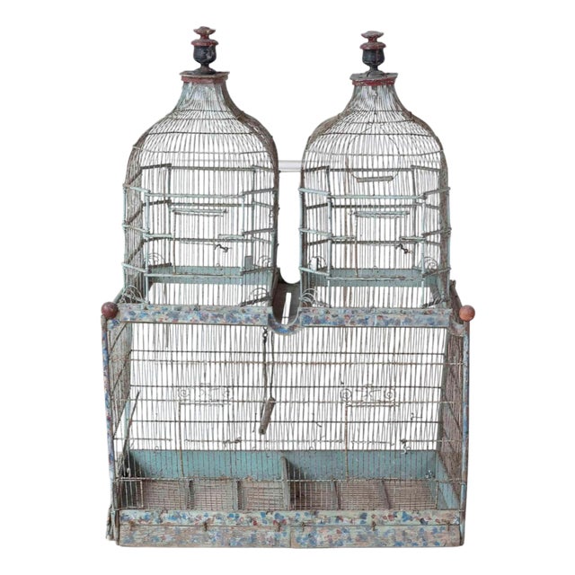 French 19th Century Painted Architectural Birdcage For Sale