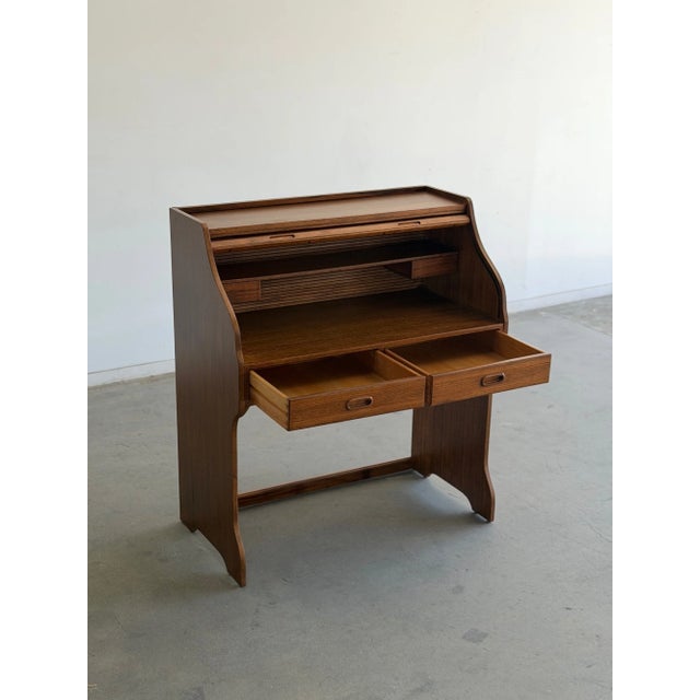 Mid-Century Modern Danish Modern Rolltop Desk For Sale - Image 3 of 18