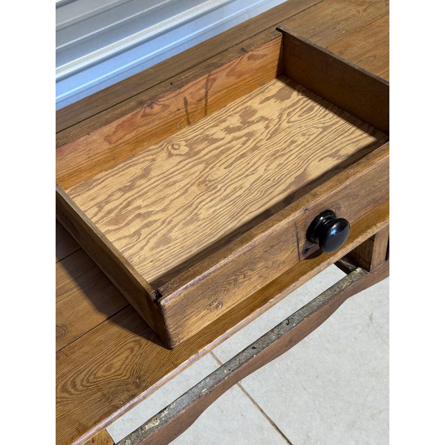 Brown Antique Pine Harvest / Console Table With Three Drawers From England For Sale - Image 8 of 18