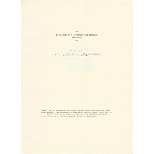 Morandi, House with Porch and Cypress, 1957, Paper For Sale - Image 3 of 5