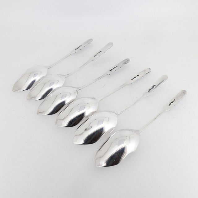 Set 6 Liberty & Co. Sterling Silver & Enamel Demitasse Spoons by Bernard Cuzner For Sale - Image 11 of 17