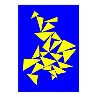 Triangles on Blue - Original Screen Print by Lia Drei - 1970 ca. 1970 ca. For Sale