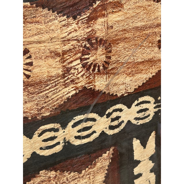 1950s Large Graphic Fijian Bark Cloth Painting For Sale - Image 4 of 7