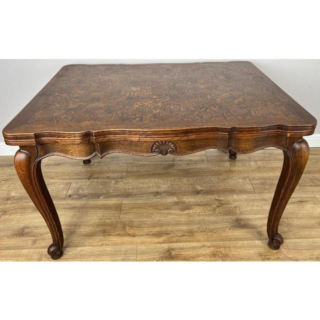 Vintage French Louis XVI Carved Oak Extendable Dining Table For Sale - Image 17 of 17