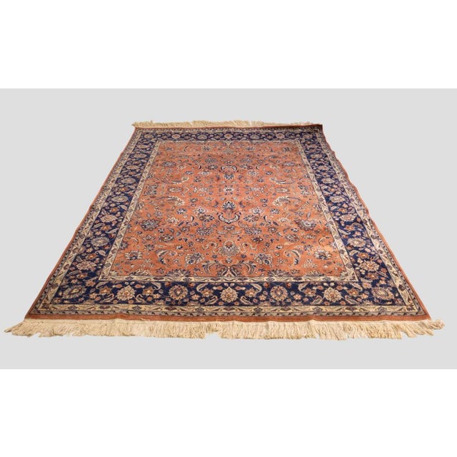 Vintage Oriental Rug with Midnight Blue Border For Sale - Image 3 of 7