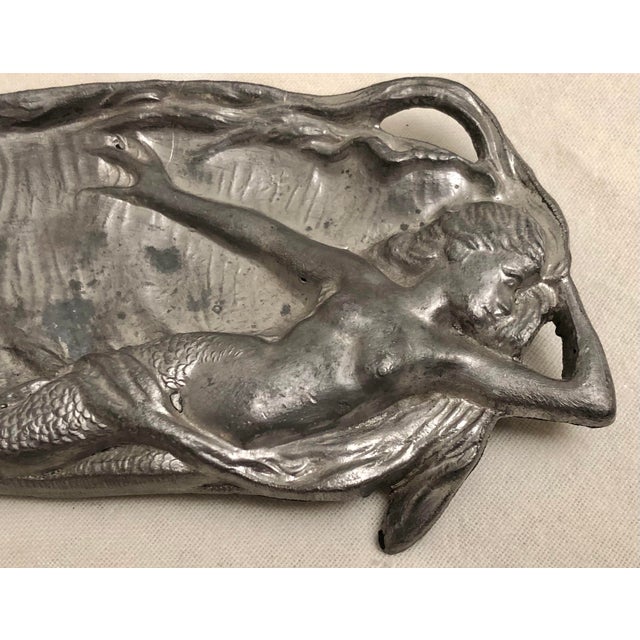 Beautiful Antique Early 1900's Art Nouveau Female Nude Mermaid. Can be used as a Trinket tray, Jewelry Dish, Soap Dish,...