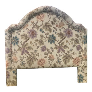 Late 20th Century Queen Custom Floral Upholstered Headboard For Sale