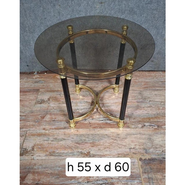 Side Table in Brass and Glass, 1970s For Sale - Image 6 of 7