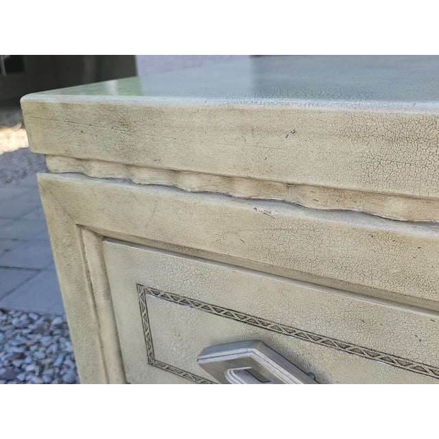 Beige Large Pair of Labeled 1980s Maitland-Smith Faux Shagreen Bachelor's Chests | 42.25" Wide For Sale - Image 8 of 11
