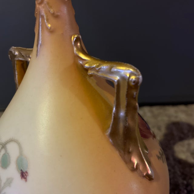 Antique Robert Hanke Austrian Porcelain Art Nouveau Poppy Vase - Circa 1895-1905 For Sale - Image 10 of 12