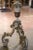 Gray Mid-19th Century Italian Carved Polychrome Wood Floor Lamp With Scroll Base For Sale - Image 8 of 10