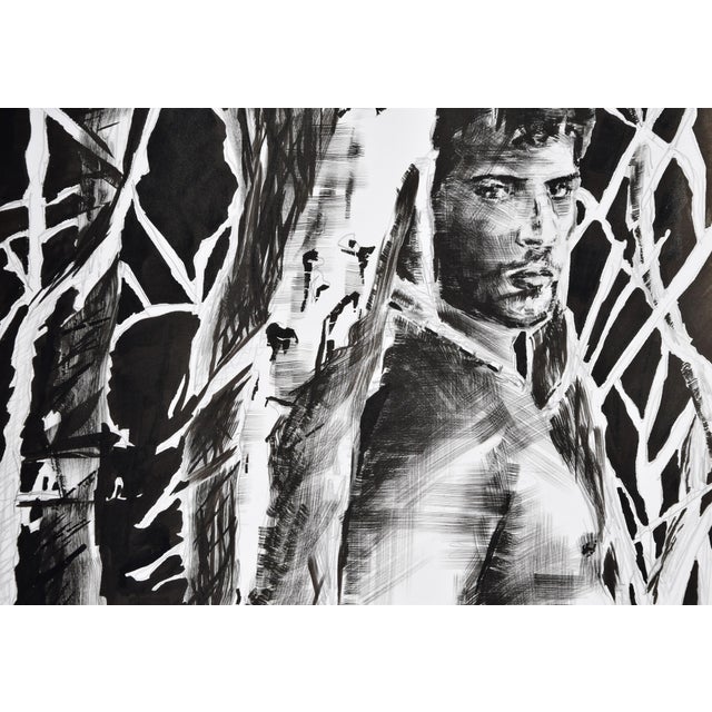 Christian Bauer, Nude, Adrian, 1990s, Ink & Pencil For Sale - Image 4 of 13