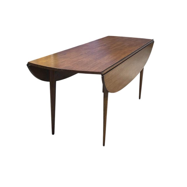 Broyhill Brasilia Broyhill Brasilia Harvest Drop Leaf Table Walnut, Circa 1960s Attributed For Sale - Image 4 of 18
