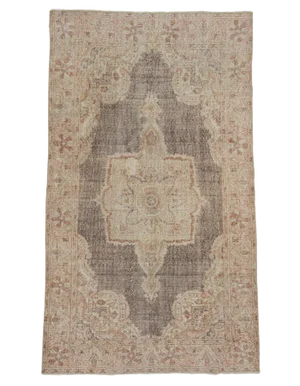 Distressed Vintage Turkish Area Rug- 3′10″ × 6′7″