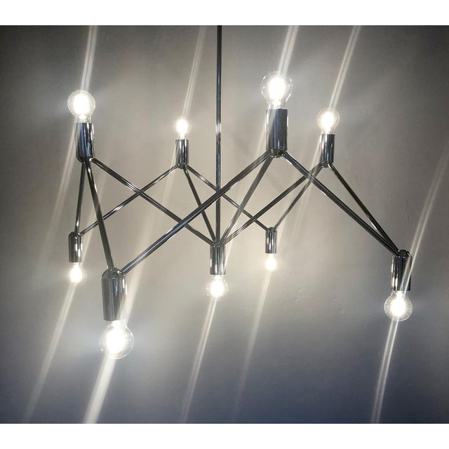 German Chandelier Light Structure with 9 Burning Points from Kinkeldey, 1960s For Sale - Image 13 of 14