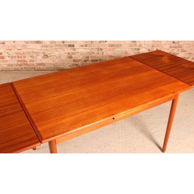 Mid-Century Danish Extending Dining Table in Teak, 1970s For Sale - Image 11 of 12