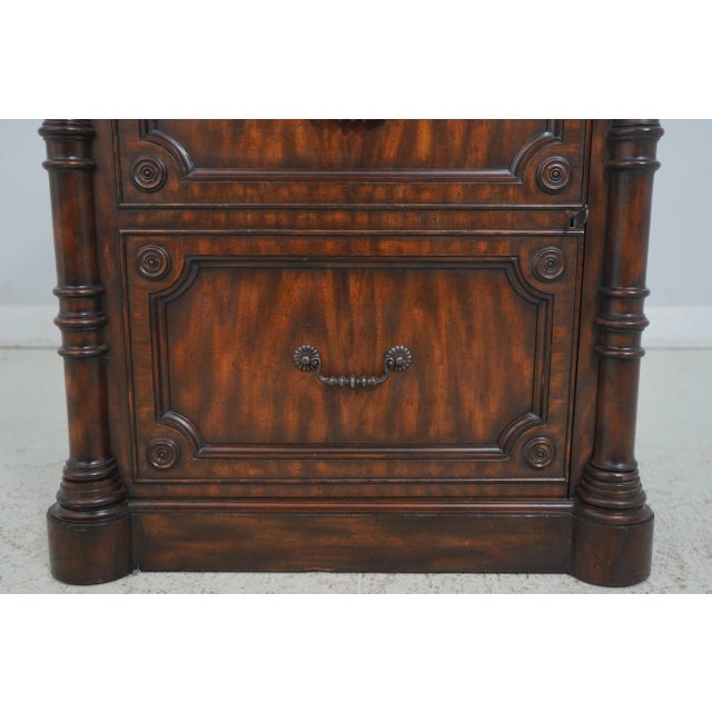Wood Maitland Smith Distressed Mahogany 1 Drawer Cabinet For Sale - Image 7 of 12