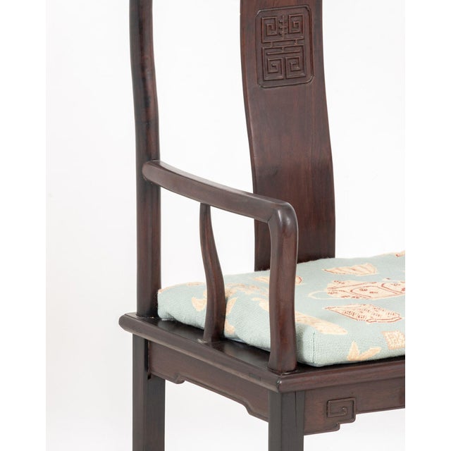 Chinese Hongmu Armchairs, Pair For Sale - Image 4 of 7