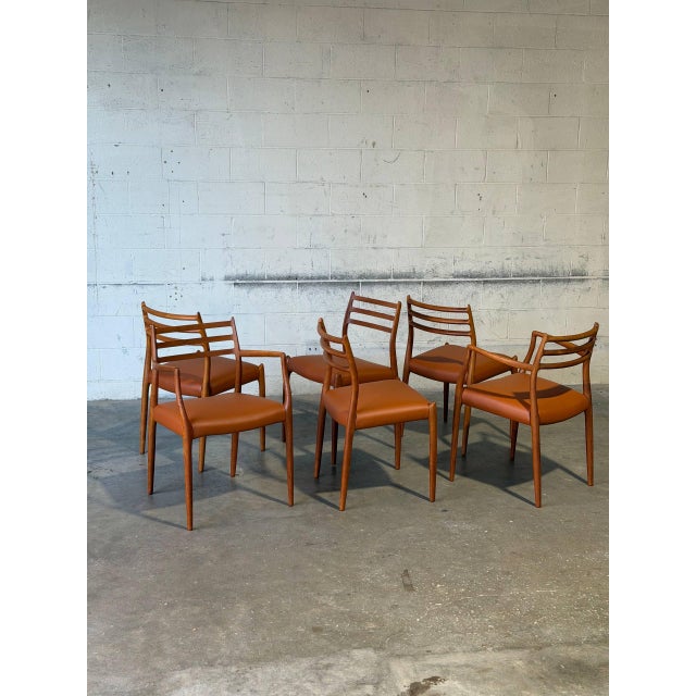 In Style of j.l. Moller Teak Model 78 and 62 Dining Chairs Set of 6 Danish Mid-Century Modern 1960s For Sale In Los Angeles - Image 6 of 13