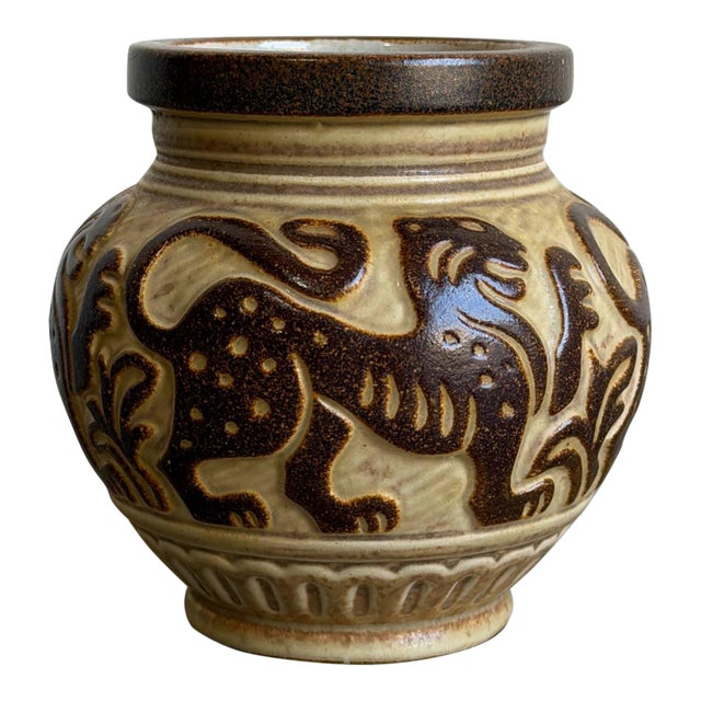 Michael Andersen & Søn Danish Tiger Ceramic Vase Mid-Century 1960s For Sale