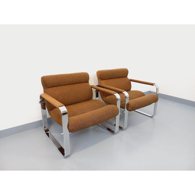 1970s Vintage Eero Aarnio Armchairs for Framac in Fabric and Chrome from the 1960s and 70s by Eero Aarnio, 1970s, Set of 2 For Sale - Image 5 of 18