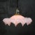 French Art Deco “Clichy” pink coloured glass pendant lamp Brass glass holder 2 meter black cotton flex E27 / E26 Up to...