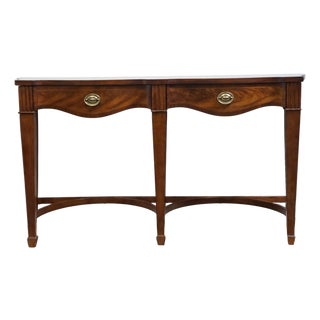 Broyhill Furniture 100th Anniversary Collection Flame Mahogany Duncan Phyfe Style 62" Console / Sofa Table For Sale
