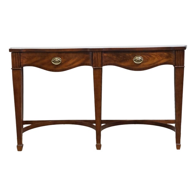 Broyhill Furniture 100th Anniversary Collection Flame Mahogany Duncan Phyfe Style 62" Console / Sofa Table For Sale