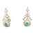 14k Gold 3 Carat Diamond & 1.50 CTW Emerald Drop Earrings, a Pair For Sale