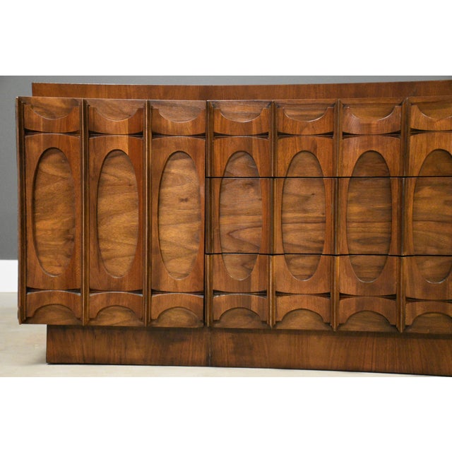 Wood 1970s Tobago Brutalist Walnut Long Dresser For Sale - Image 7 of 10