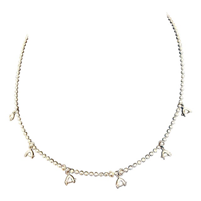 13.5 Gm 18 Karat White Gold 6 Hanging Station Chain by Designer Aspery For Sale