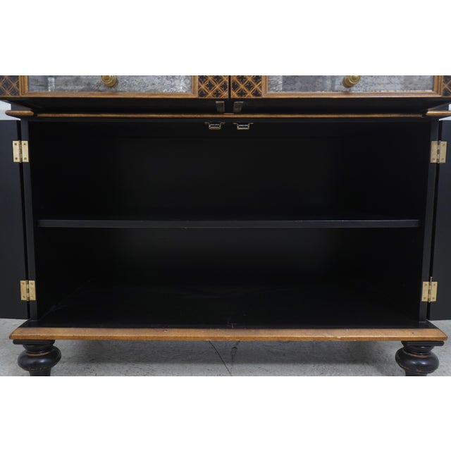 Vintage Chinoiserie Decorator Eglomise 2 Door Cabinet For Sale - Image 4 of 12