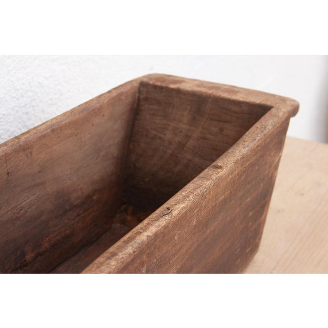 Rustic Rustic Solid Wood Trough Planter For Sale - Image 3 of 6