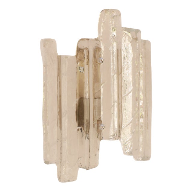 German Glass Wall Sconce from Fischer Leuchten, 1970s For Sale