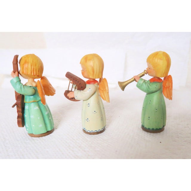Figurative Anri - Hand-Crafted Hand-Painted Angels Playing Music for the Holidays! For Sale - Image 3 of 15