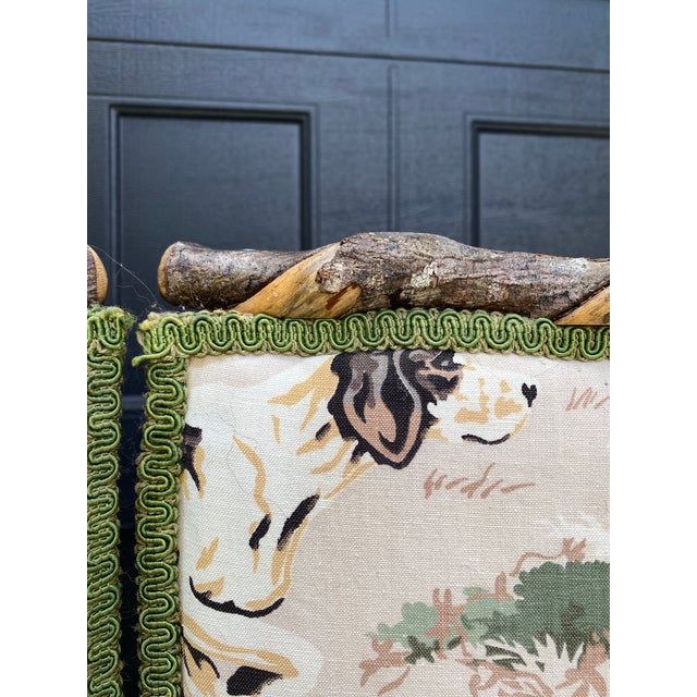 Vintage Ralph Lauren Style Reversible 5-Panel Room Divider – Farmhouse Rustic Cabin Wood Double-Sided Screen For Sale - Image 10 of 12