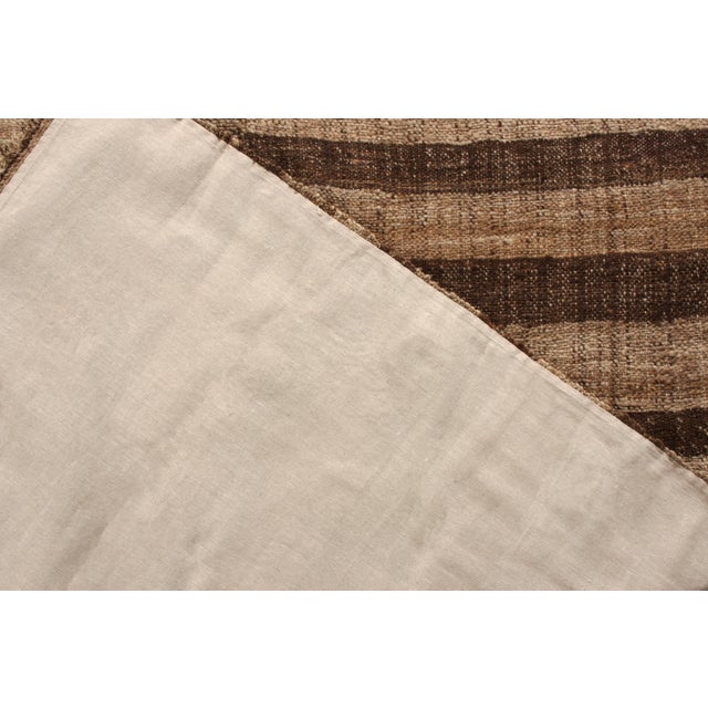 1950s Oversized Vintage Mazandaran Persian Kilim, Beige-Brown Stripes - Rug & Kilim For Sale - Image 5 of 5